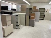 School Surplus Room - Rows of File Cabinets, etc