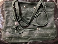 Dark green purse with bow