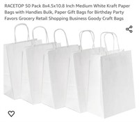 MSRP $22 50 Pack White Bags