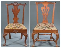 2 Transitional side chairs. 18th century.