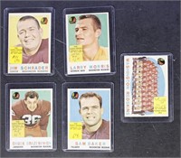Football Cards 5 different 1959 Topps Washington R