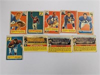 1956 Topps Football (9 Cards - with Team Card)