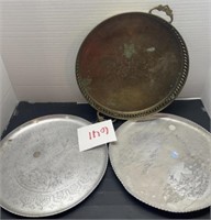 Vintage aluminum decorative plates and more