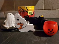 Handcrafted Halloween decorations, tin