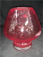 5.5 “ RETRO ART GLASS RED VASE