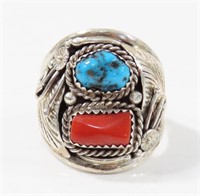 NAVAJO SPENCER STERLING SILVER TURQUOISE RING