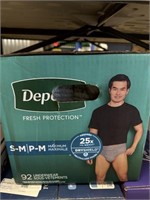 Depend S-M 92ct mens underwear
