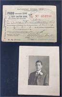 1918 soldier or sailor ration book