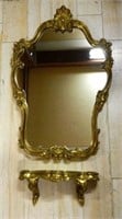 Gilt Framed Mirror with Console.
