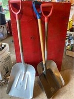 2 Scoop Shovels and 1 Flat Shovel