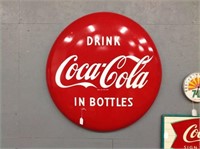 4 ft x 4ft Round Coca Cola Tin Metal Sign