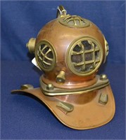 Miniature Copper & Brass Nautical Diver's Helmet