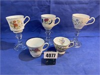 China Cup Assortment, 3 w/Stems & 3 Regular