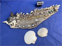 Original Art, Driftwood w/Shells To Make Fish,