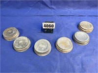 Antique Zinc Mason Jar Lids, Qty: 6