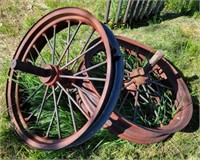 (3) Iron Implement Wheels **