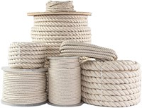 SGT KNOTS Twisted 100% Cotton Rope 3/4 inches, 100