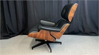 Eames Style MCM Lounge Chair w/ Ottoman, Leather