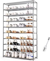 10-Tier Shoe Rack  50 Pairs Shoe Tower Grey