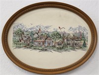 Vintage Needlepoint Art "Signs of Spring"