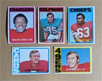 1972 Topps Football 5 HOF Defense Buoniconti etc