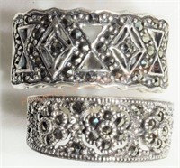 (2) Sterling Silver Marcasite Ring