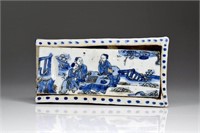 CHINESE BLUE & WHITE PORCELAIN SLIDING BOX