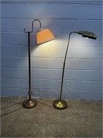 (2) Various Brass Floor Lamps
