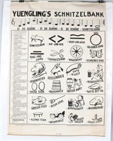 1934 YUENGLINGS SCHNITZELBANK LINEN POSTER