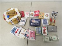 Poker Chips and many decks of playing cards