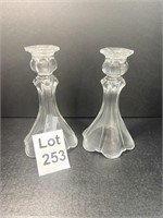 Pair of Crystal Candleholders