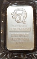 5 Ozt. .999 Silver Vintage Bar NW Territorial Mint