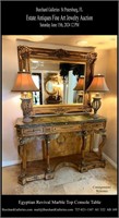 EGYPTIAN REVIVAL MARBLE TOP CONSOLE TABLE