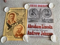 Lincoln & Roosevelt Campaign Signs