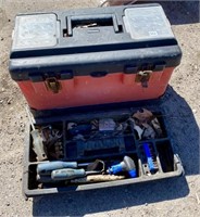 RED/BLACK TOOL BOX AND CONTENTS