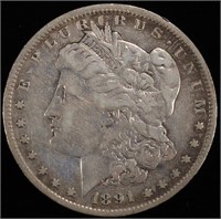 1891-O MORGAN DOLLAR VF, SCRATCH