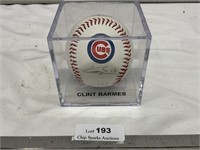 Clint Barmes Cubs Signed Baseball