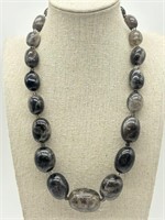 Sterling Silver Black Moonstone Fancy Necklace