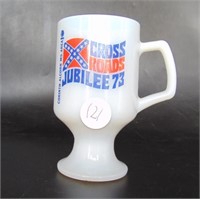 1978 Crossroads Jubilee RARE Milk Glass Mug