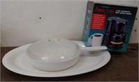 Corningware Pan, Coffee Pot & Serving Tray