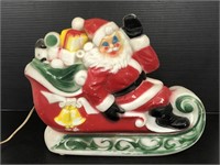 Vintage blow mold Christmas Santa Sleigh