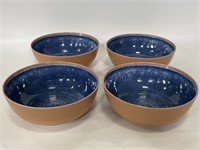 Set of Threshold blue & terracotta melamine bowls