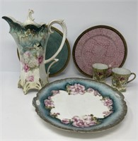 Pink and Green Hand Painted China