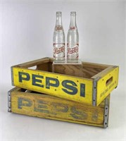 Vintage Pepsi Crates and Bottles