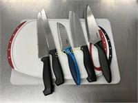 3 Cutting Boards & 5 Chef Knives