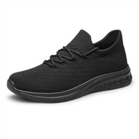 Black Sz 9 Mens Slip On Walking Shoes Lightweight