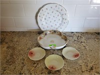 Handpainted Nippon, German plates, butter pats