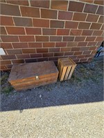 Wooden chest and crate