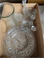 Glassware, large bowls, candle holders, creamer,