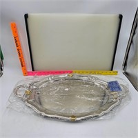 Serving Tray-Silver Colored